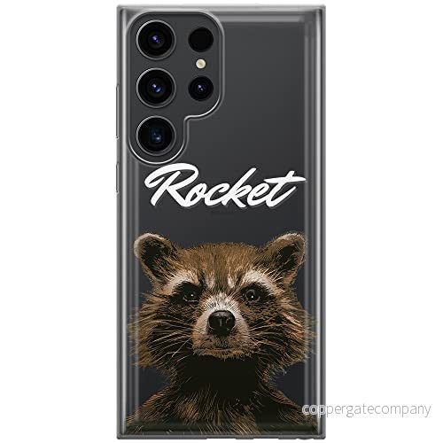 ERT GROUP mobiltelefonfodral för Samsung S23 ULTRA originalt och officiellt licensierat Marvel mönster Rocket 006 optimalt anpassad till formen på mobiltelefonen, gedeeltelijk transparant 5905511463755