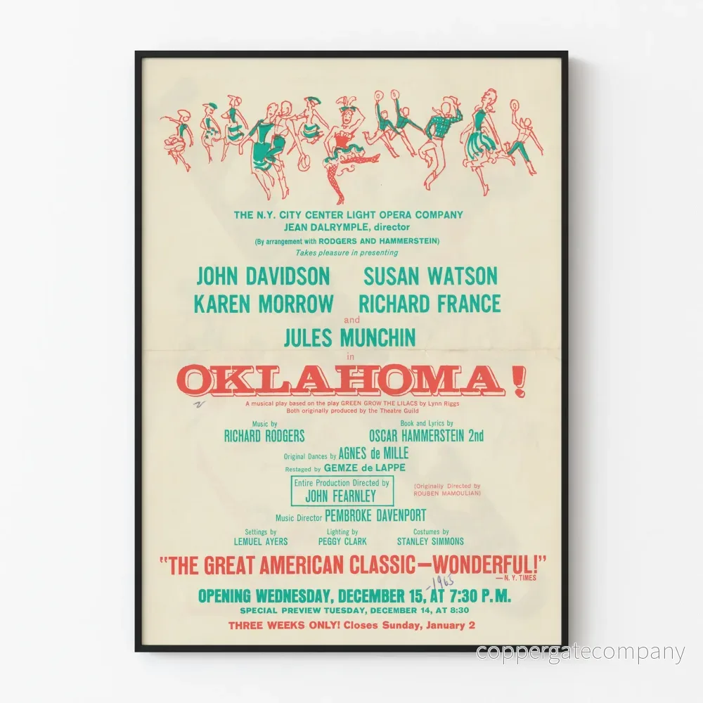 Vintageposter Spectacle OKLAHOMA! Teater New York 1963