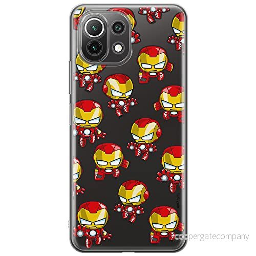 ERT GROUP mobiltelefonfodral för Xiaomi 11 LITE 4G/5G originalt och officiellt licensierat Marvel mönster Iron Man 031, gedeeltelijk transparant 5904805155130