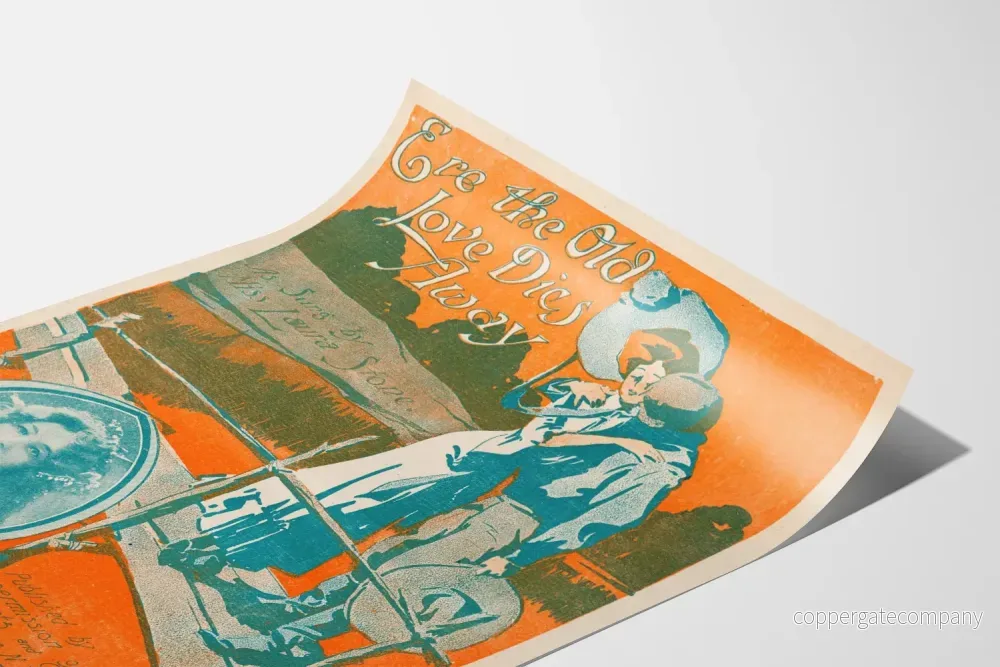Vintage romantisk poster "Ere the Old Love Dies Away" 1904 - Bild 3