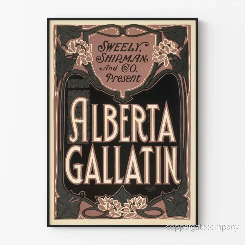 Art Nouveau-affisch Alberta Gallatin för vintage väggdekoration Art Nouveau-affisch Alberta Gallatin för vintage väggdekoration