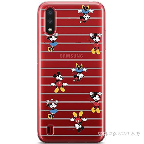 ERT GROUP mobiltelefonfodral för Samsung A01 originalt och officiellt licensierat Disney mönster Mickey & Minnie 007 optimalt anpassad till formen på mobiltelefonen, gedeeltelijk transparant 5904805424939