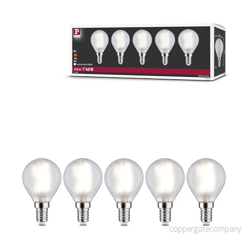 Paulmann 29098 Filament 230 V LED klotlampa E14 5 pack 5x4,8 W 5x470 lm 45 mm Matt Glas 4000 K 4000870290989