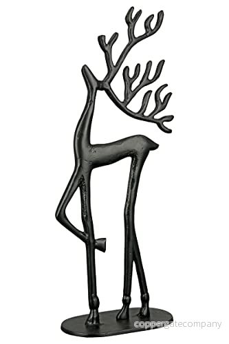Casablanca Dekorativ figur skulptur renar av aluminium svart advent juldekoration X XL höjd 55 cm 4063387679289
