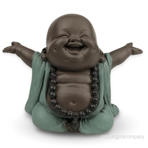 Boudha Skratta Välkommen - lyckoamulett Zen och Feng Shui-dekoration för att skapa en avkopplande andlig atmosfär presentidé bredd: 6 cm färg: Grön brun Zen'Light 3700643507092