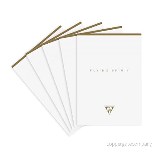 Clairefontaine Flygande anda vita anteckningsböcker med tygbunden, A5, 70 ark, fodrad blandade mönster, paket 5 3665086012995