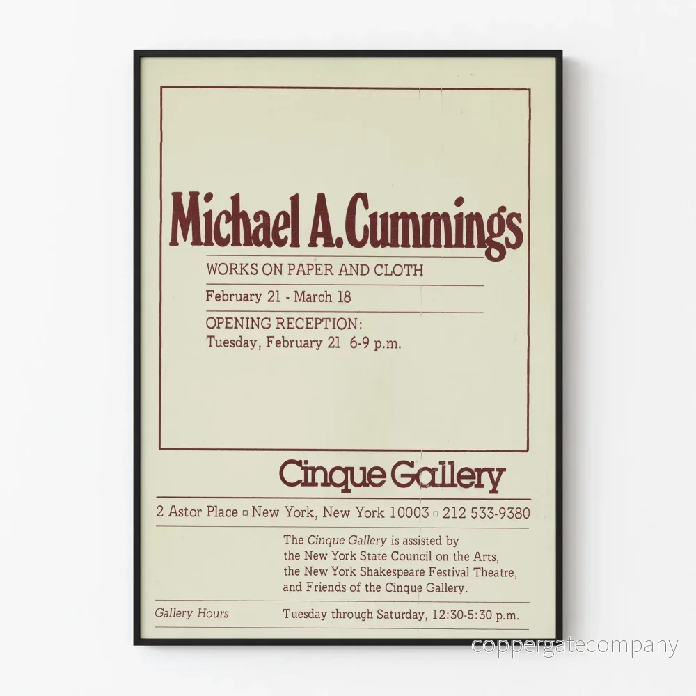 Michael A. Cummings utställningsposter på papper och tyg - Cinque Galleri