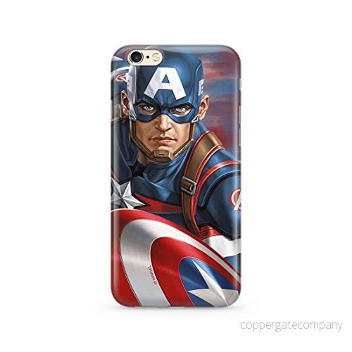 ERT GROUP mobiltelefonfodral för Apple Iphone 6 PLUS originalt och officiellt licensierat Marvel mönster Captain America 022 Vit anpassad till formen på mobiltelefonen, fodral tillverkad av TPU plast 5902980593617