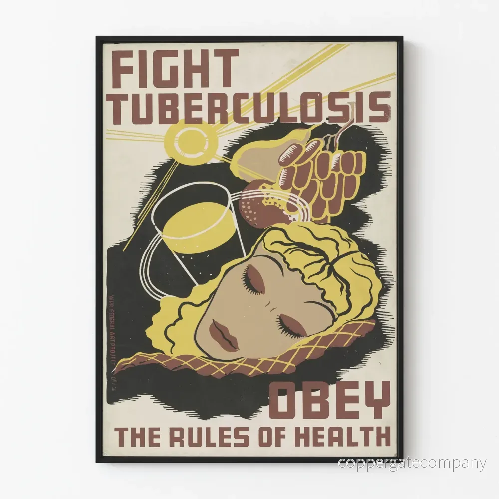 Vintageposter mot tuberkulos – Följ hälsoreglerna