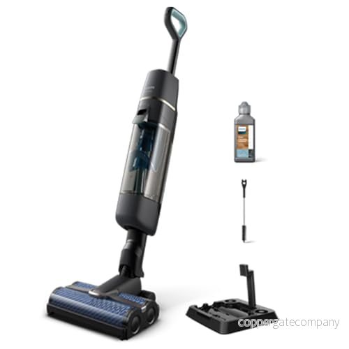 Philips Sladdlös skaftdammsugare och mopp 7000 Serien, Dammsugning Moppning, Automatisk Självrengöring, upp till 25 minuters drifttid 180 m2, 3 Rengöringslägen, Kolgrå/Champagne (XW7110/01) 8720389024009