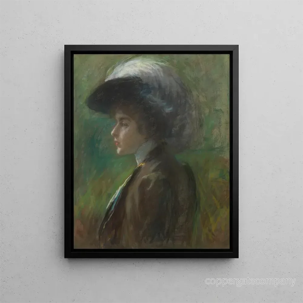 Målning Le chapeau à plumes - Alice Pike Barney | Konsttryck