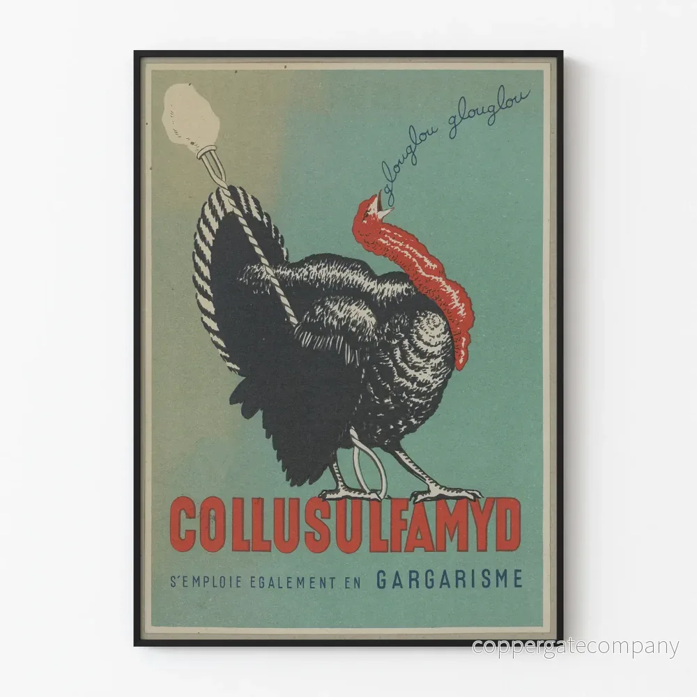 Vintage reklamposter Collusulfamyd