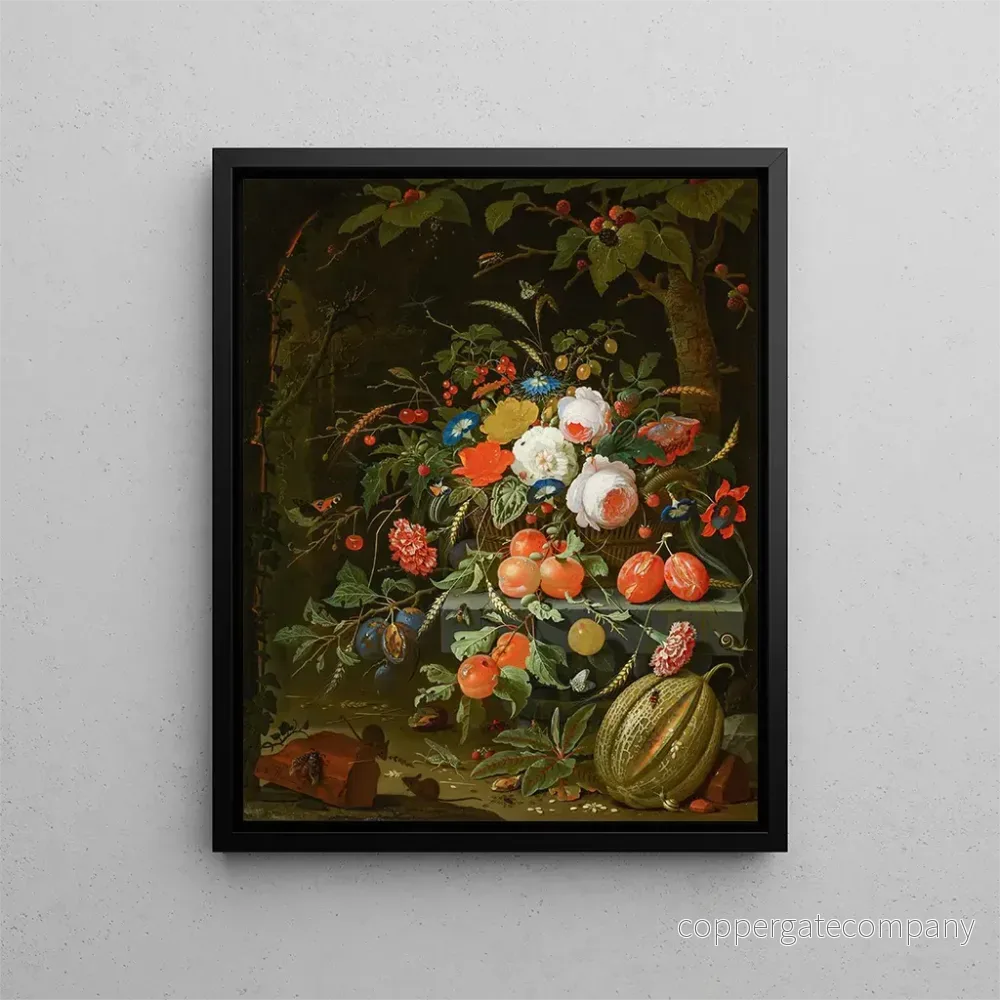 Målning Blommor och frukter - Abraham Mignon | Konsttryck