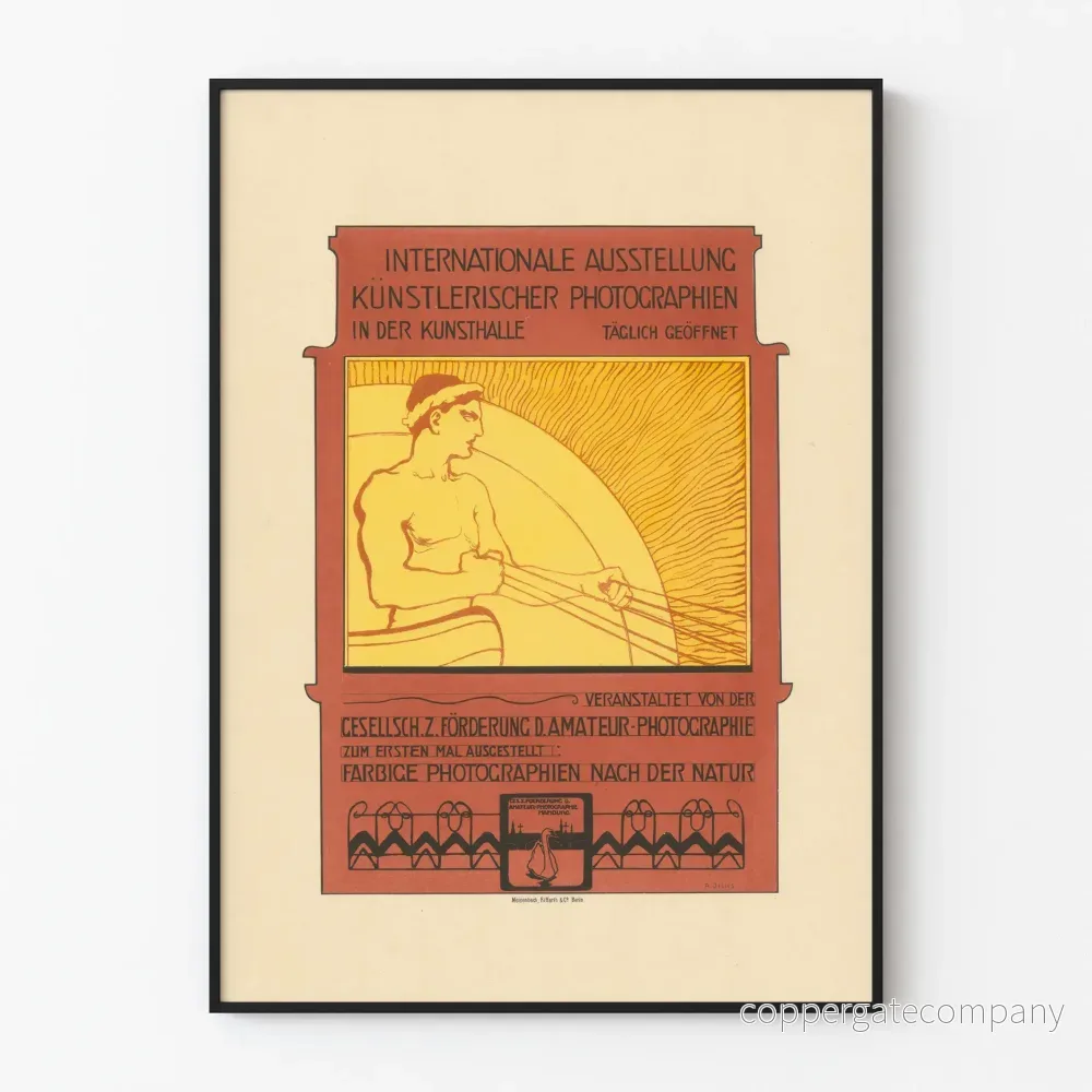 Vintageposter för internationell utställning av konstnärliga fotografier i Hamburg