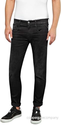 Replay Anbass Hyperflex Clouds Jeans slim fit, Storlek: 36x36, Black 8051975897623