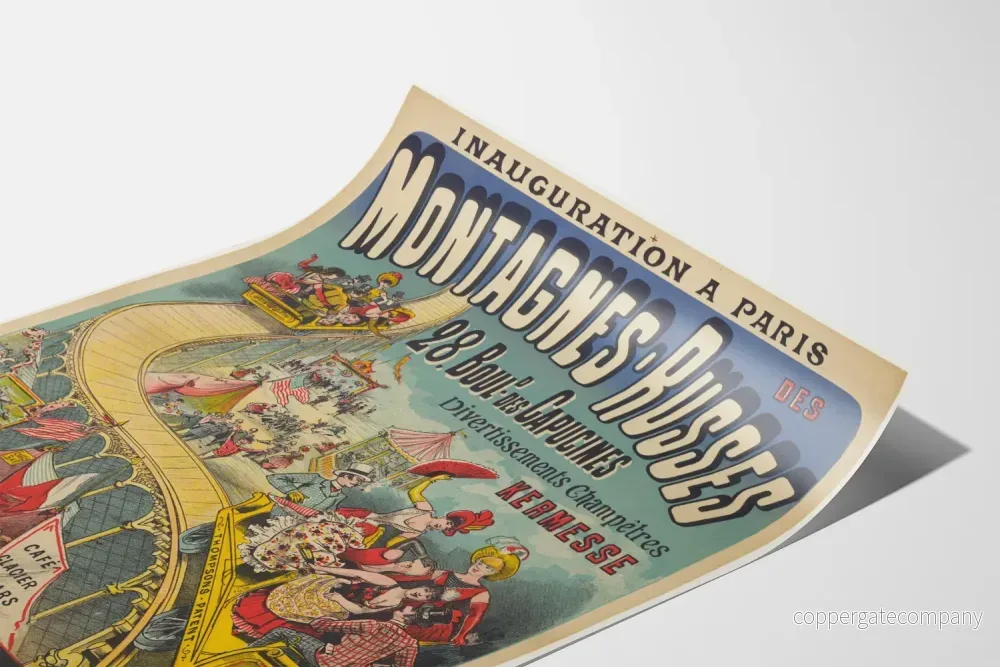 Vintageposter för invigningen av berg- och dalbanor Paris Boulevard des Capucines - Bild 3