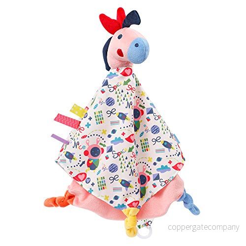 Fehn 055153 gosehandduk häst Deluxe COLOR Friends Baby snusnäsduk med nappfäste för spädbarn från 0 månader storlek: 32 cm 4001998055153