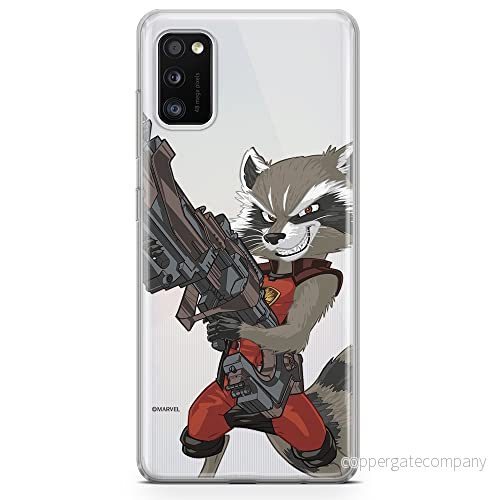 ERT GROUP mobiltelefonfodral för Samsung A41 originalt och officiellt licensierat Marvel mönster Rocket 008 optimalt anpassad till formen på mobiltelefonen, gedeeltelijk transparant 5903537492896