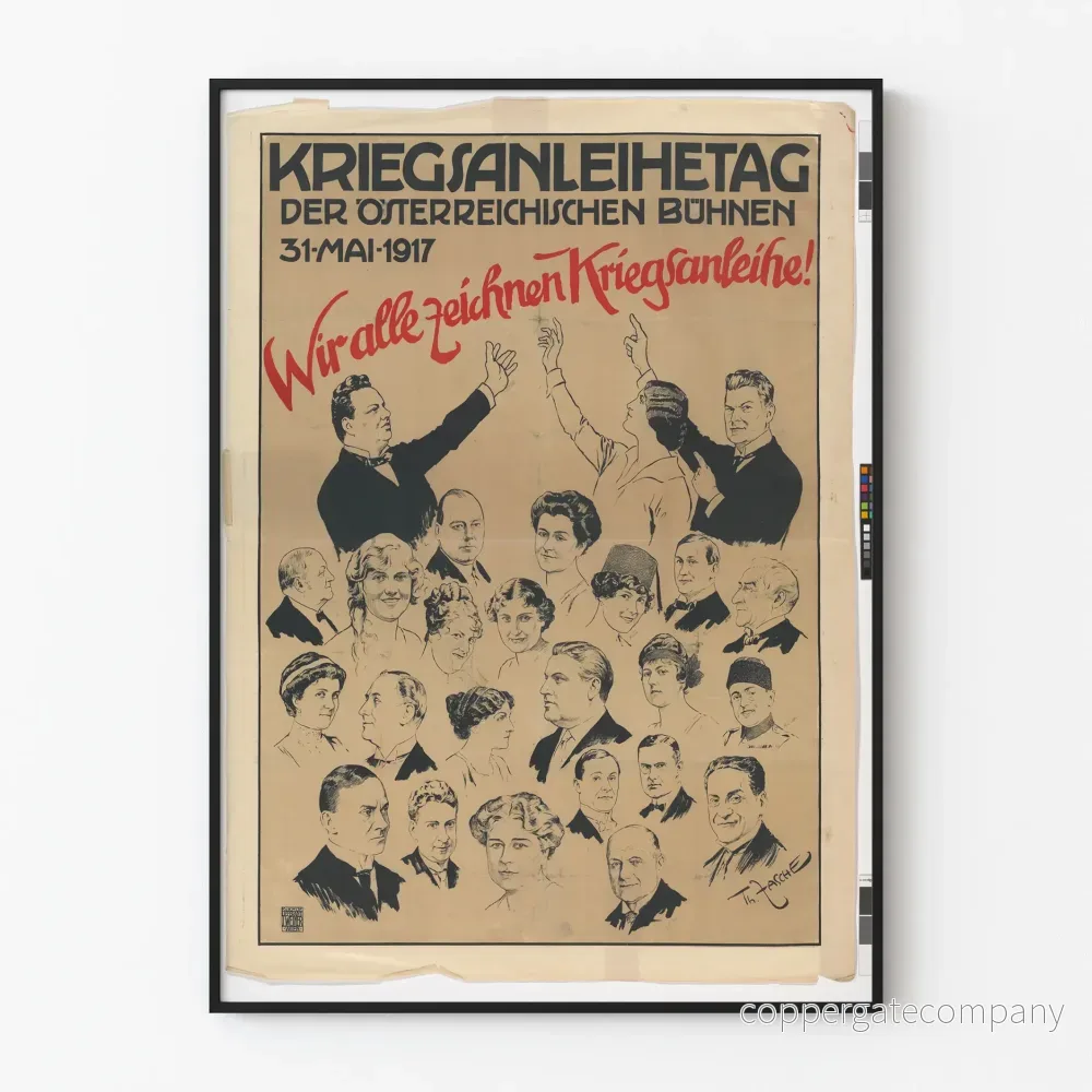 Vintage propagandaposter från Österrike 1917 - Krigsanleihetag