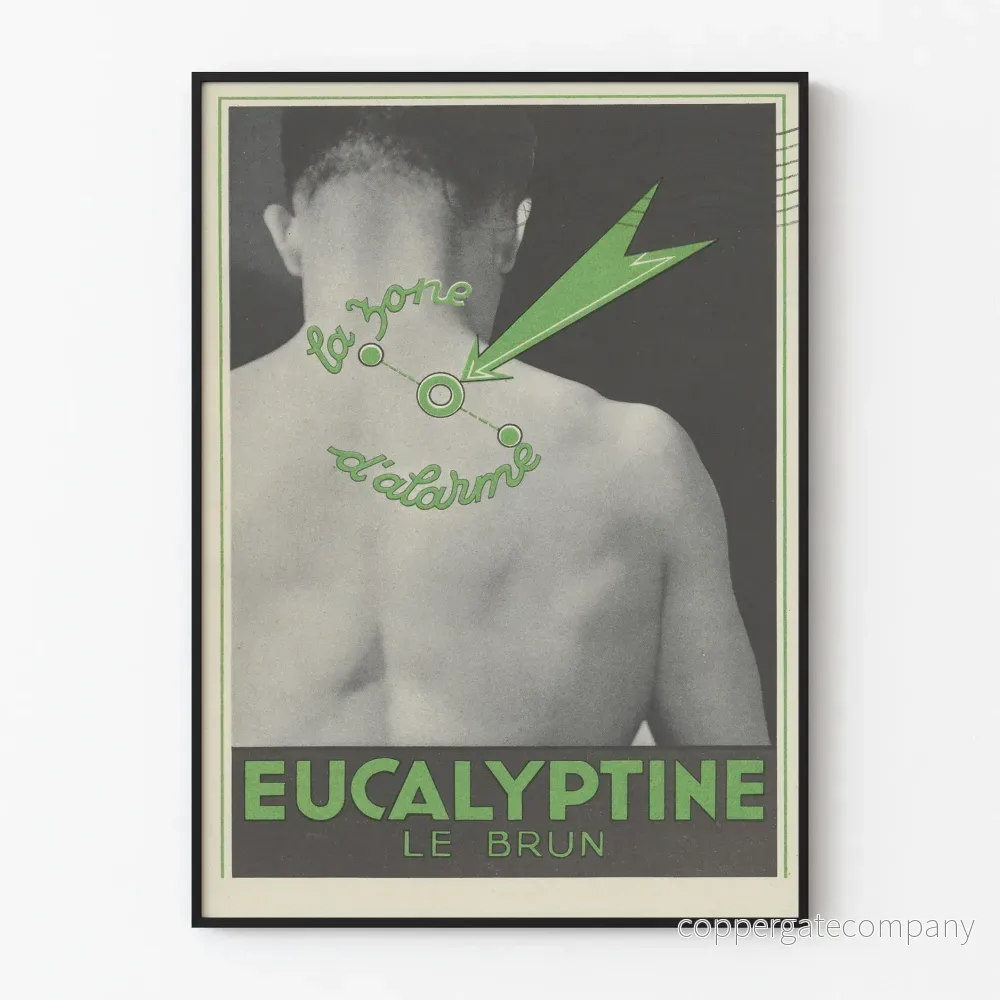 Vintageaffisch Eukalyptus Le Brun för lindring av alarmzon
