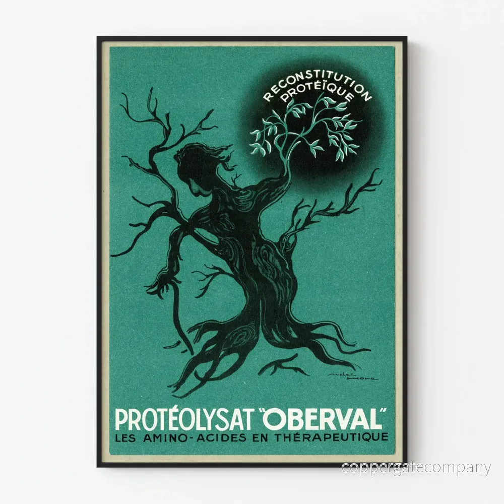 Vintageposter Protéolysat Oberval - Retro väggdekoration