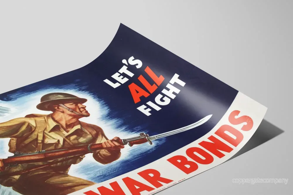 Propagandaposter för militär verksamhet 'Låt oss alla kämpa - Köp krigsobligationer' - Bild 2