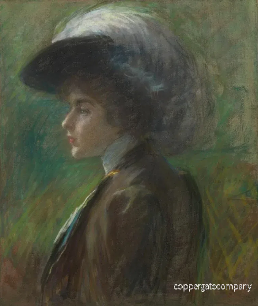 Målning Le chapeau à plumes - Alice Pike Barney | Konsttryck - Bild 2