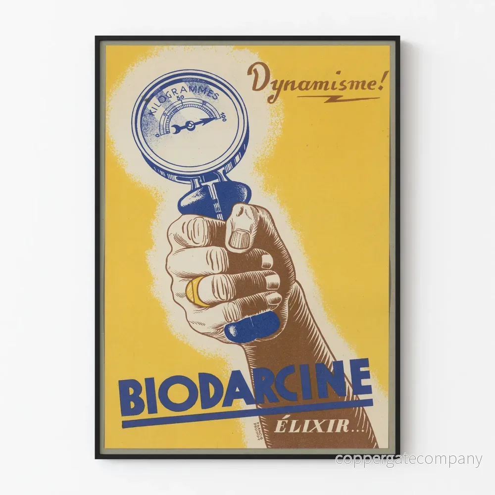 Vintageposter Dynamisme Biodarcine Elixir - Retro väggdekoration