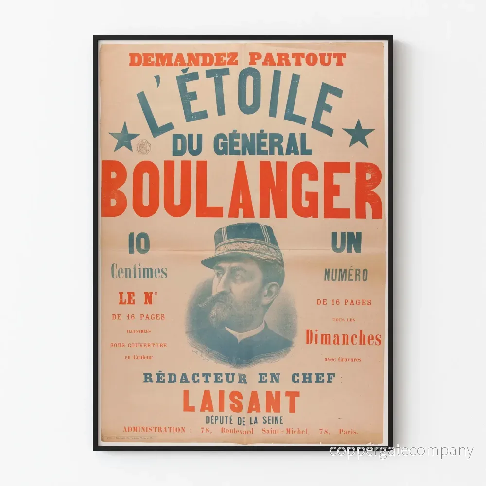 Vintageposter L'Étoile du Général Boulanger - Retro väggdekoration