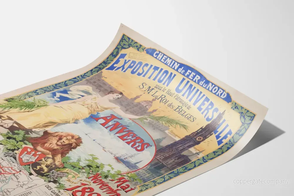 Vintageposter från Världsutställningen i Antwerpen 1894 - Bild 3