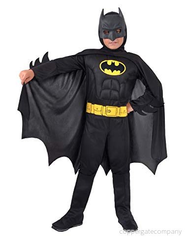 Batman Dark Knight costume disguise boy official DC Comics (Size 3 4 years) with padded muscles 8026196116716