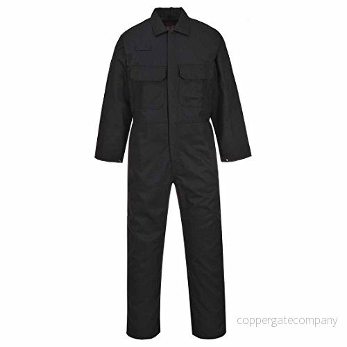 Portwest BIZ1BKR4XL Bizweld Flamma Resistent Coverall, Vanlig, storlek: 4X Large, svart 5036108156795