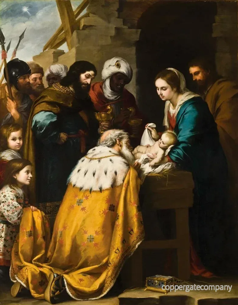 Målning Adoration des Mages - Bartolomé Esteban Murillo | Konsttryck - Bild 2