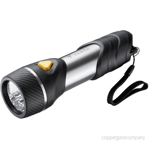 VARTA Day Light Multi LED F30 ficklampa med 14 lysdioder (inkl. 2 x D Longlife Power Batteri, perfekt för hushåll, camping, fiske, garage, nödsituationer, strömavbrott, utomhus) 4008496987559