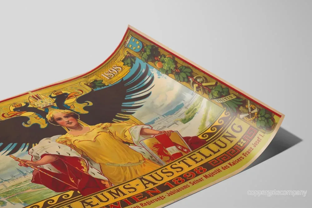 Vintage affisch utställningsjubileum Wien 1898 väggdekoration - Bild 2