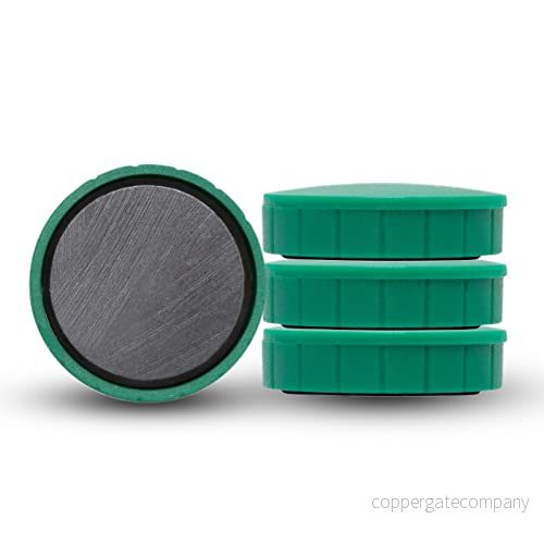 Maul Magnet Maulsolid, Sb Förpackning, Okrossbara Och Små Magneter För Mångsidig Användning, Rund Med Modern Design, Ø 32 x 9,6 mm, 4 Pack, Grön 4002390075848