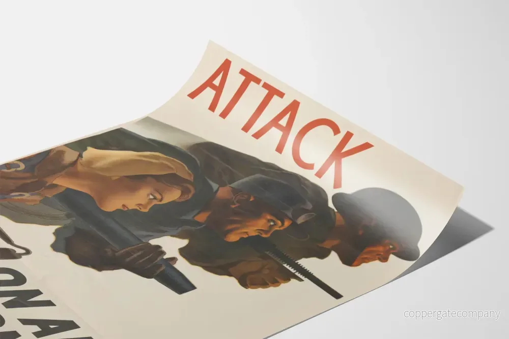 Vintage poster för dekorativt bruk "Attack on All Fronts" - Bild 3