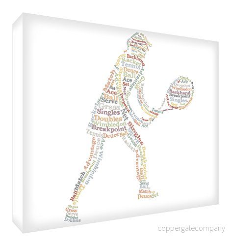 Feel Good Art högglansig underlägg i modern typografisk tennisspelare design (neutrala toner) 14.8 x 21 cm Neutral Tones 5056041072853