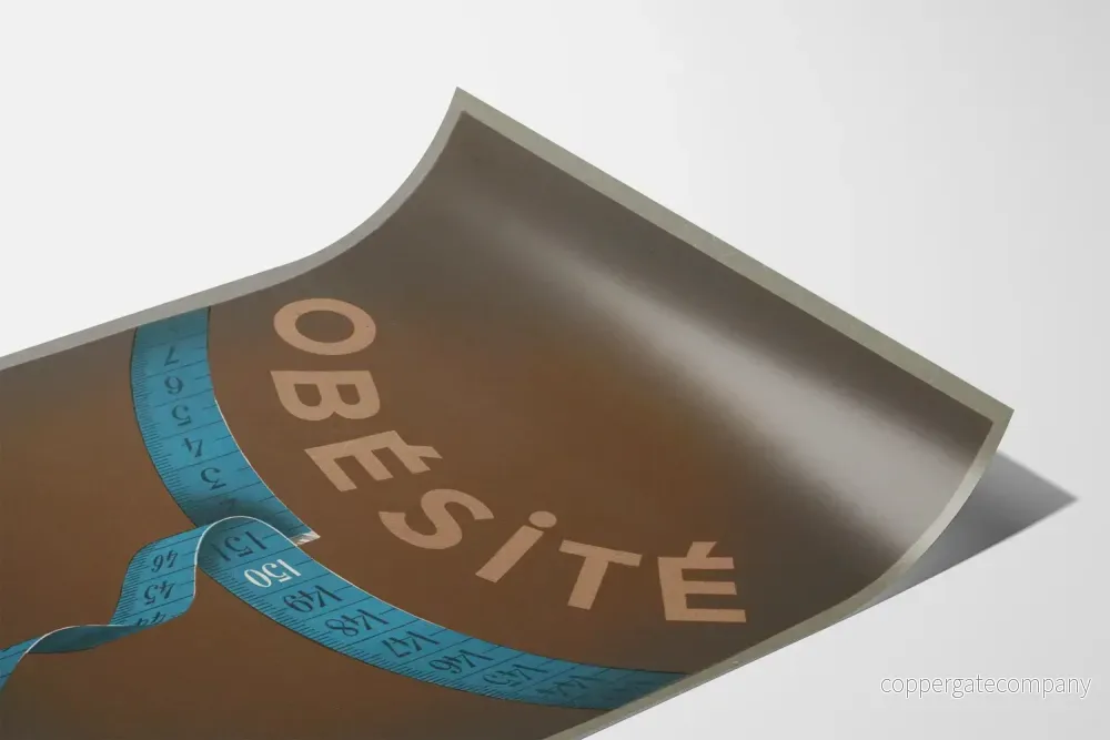 Designposter för fetma med blå måttband - Bild 3
