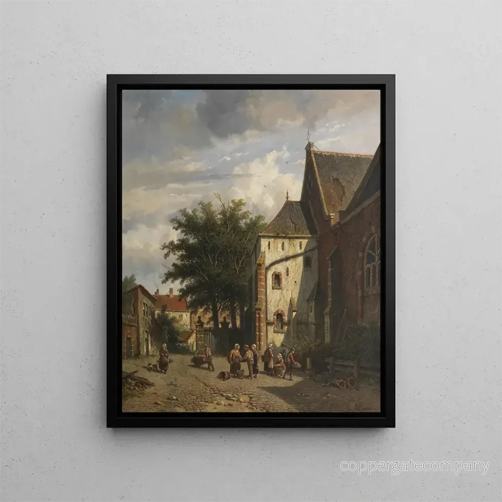 Målning bakom den västra kyrkan i Enkhuizen - Adrianus Eversen