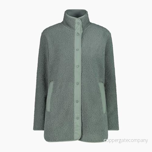 CMP Lång damjacka i teddyfleece Highloft, Mineral, 44 8050243260435