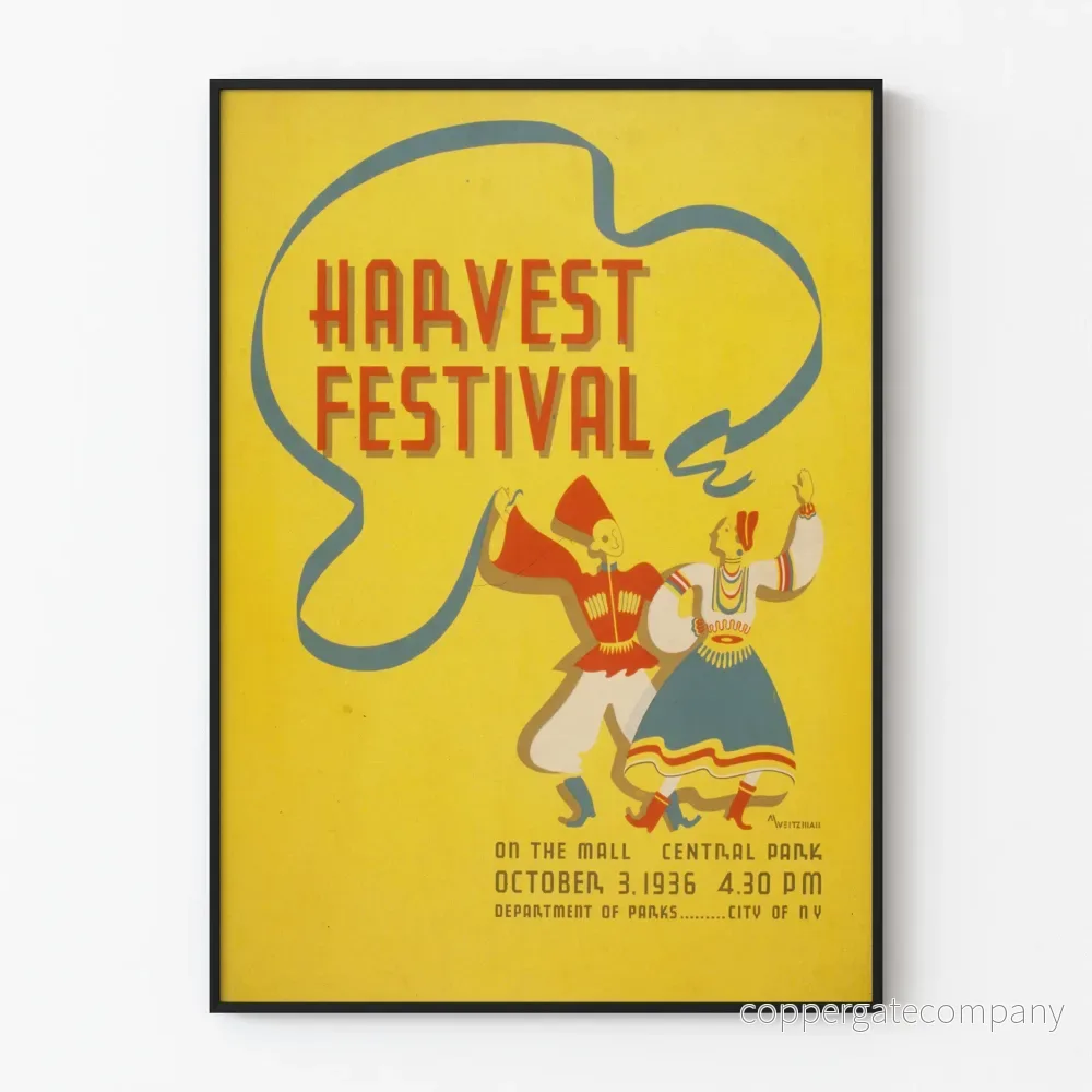 Vintageaffisch för Skördefestivalen 1936