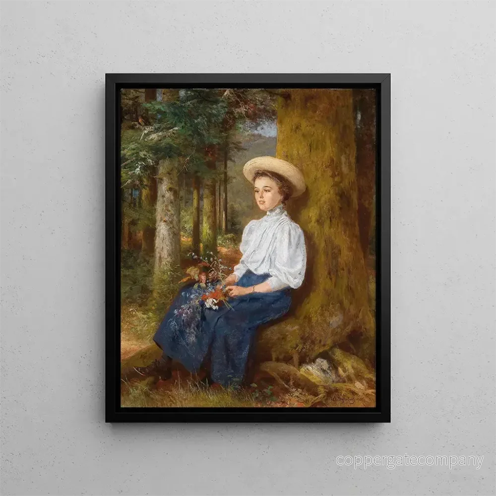 Målning Repos dans la forêt - Anton Heinrich Dieffenbach | Konsttryck