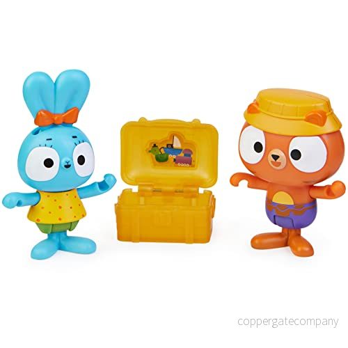 Brave Bunnies skattjakt, med Boo kanin och tiger, 2 actionfigurer 1 skattkista som tillbehör, leksaker för barn från 3 år, basfigurset 778988422991