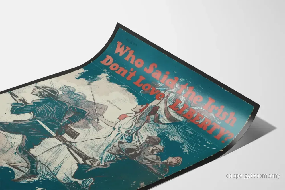 Vintageposter Who Said the Irish Don’t Love Liberty - Historisk Väggdekoration - Bild 3