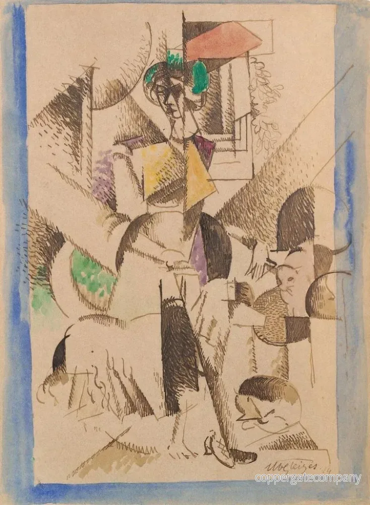 Målning La Dame aux bêtes Portrait de Madame Raymond Duchamp-Villon - Albert Gleizes | Konsttryck - Bild 2