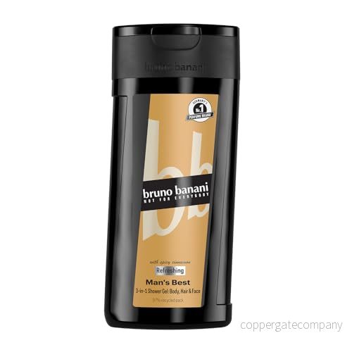 bruno banani Man's Best 3 i 1 duschgel för män med mild kryddig bärnstensdoft, 250 ml 3616305448521