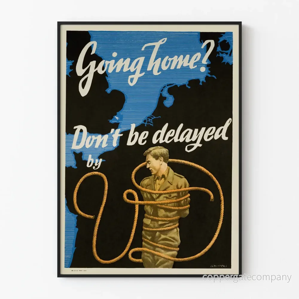 Vintageposter Going Home - Väggdekoration Krig och Motstånd