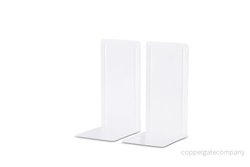 Maul Bokstöd Registreringsstöd Av Metall 2 Pack, Bokhållare, Organisation För Barn, Böcker, Kontor, Hylla, Stabil, Robust i Snygg Design, Vit, 3543002 4002390002165