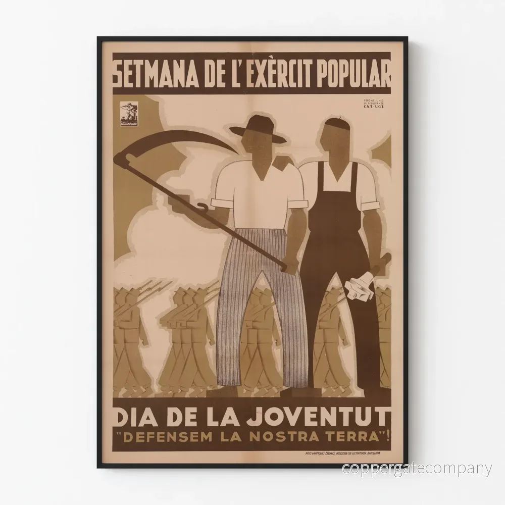 Vintageposter Semana de l'Exèrcit Popular Dia de la Joventut